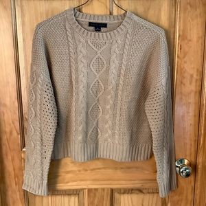Tan cable knit sweater